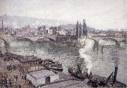 The Stone bridge in Rouen,dull weather